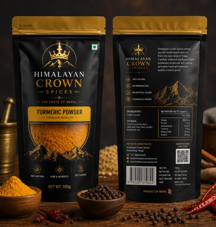 Himalayan Crown Spices Turmeric Powder Packaging