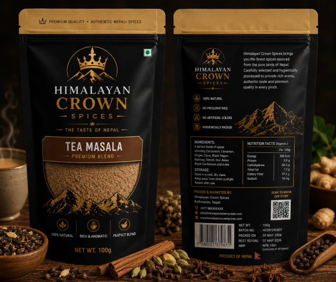 Himalayan Crown Spices Tea Masala Powder Packaging